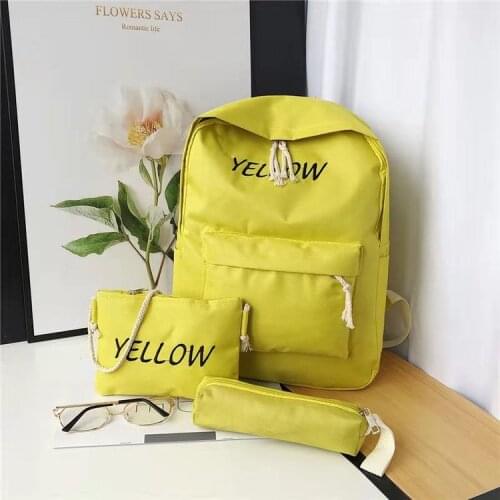 3 Pcs Sets Canvas Schoolbags For Teenage Girls Female Children Shoulder Bags New Trend Female Backpack Fashion Women Backpack