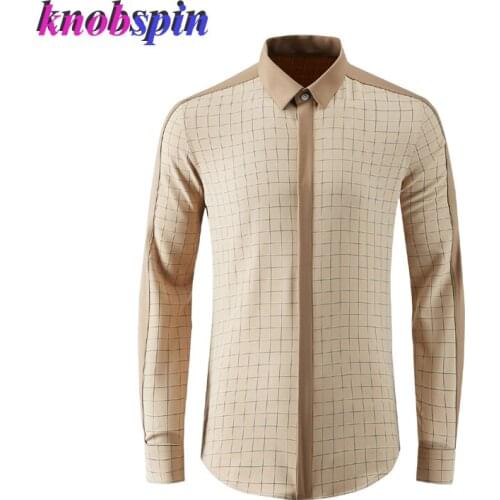 Мужские клечатые рубашки Knobspin China At AliExpress