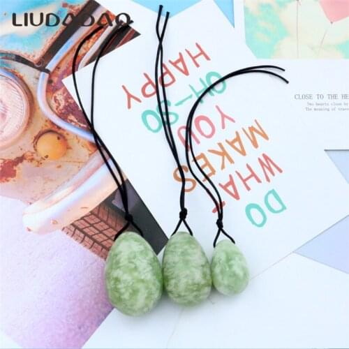 Jade Yoni Eggs Massager Vaginal Tightening Drilled Yoni Eggs For Women Pelvic Floor Eggs Natural Jade Ben Wa Ball Exerciser Eggs