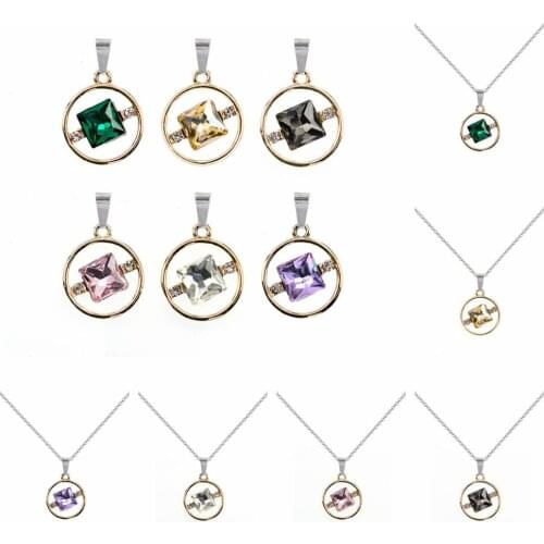 6 colors Fashion Clavicle Chain Necklaces Colorful Birthstone Necklaces For Women Girls Summer Party Jewelry