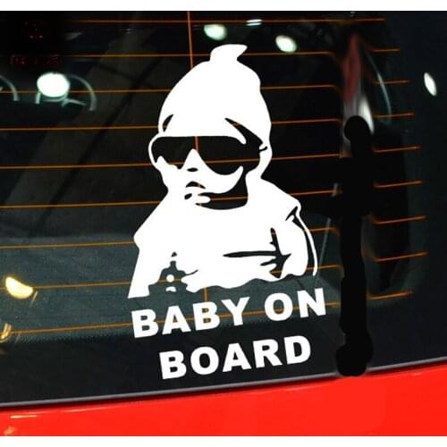 Car Sticker 14*9CM New Funny Reflective Sunglasses Child Stickers for Kia Rio K2 K3 K5 K4 Cerato,Soul,Forte,Sportage R,SORENTO,M