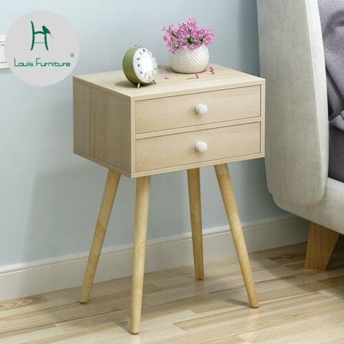 Louis Fashion Nightstands Simple Modern Living Wood Mini Mini Collection Nordic Modern Bedroom