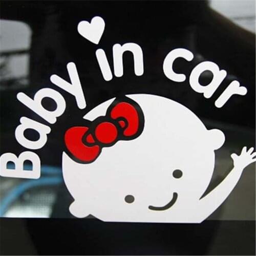 New Car Stickers Cute Cartoon Reflective Styling Baby(boy/girl) In Car Warming Stickers Decal