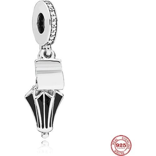 New Original Silver Color Umbrella Dangle Diy Bead Fit European Pandora Charms Bracelet Bangles Diy Jewelry P619