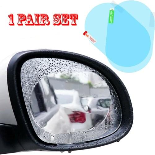 2pcs Car Rearview Mirror Sticker Tint Film Protective Anti-fog Anti-glare Waterproof Dustproof Rainproof Oval Film 100*145MM