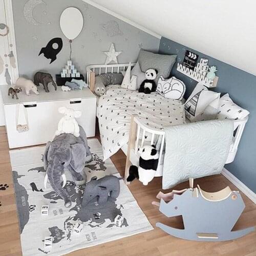 Hot 140*88cm Cartoon Newborn baby Crawling Mat Round Maze World Map Game Pad Kids Crawling Blanket Floor Carpet Play Rug Toys