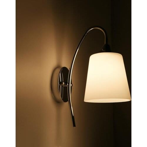 Bedside wall lamp modern minimalist bedroom led lamp living room glass wall lamp American entrance lamp European hotel wall lamp