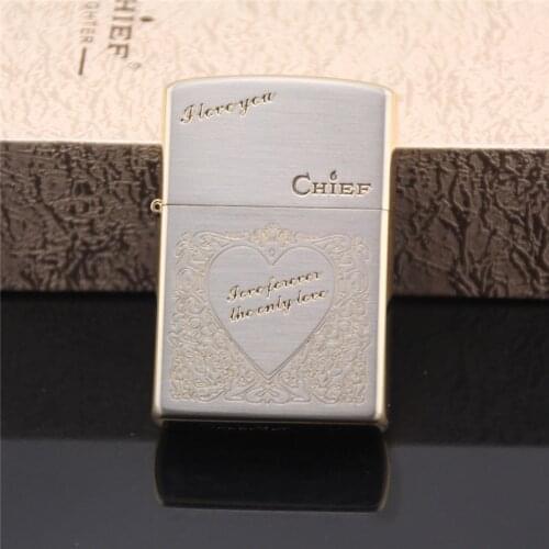 Chief Luxury Copper Kerosene Cigarette Torches Lighter Refillable Cigar Lighters Smoking Accessories Gift for Men with Gift Box
