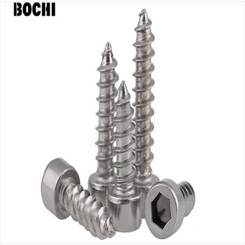 304 Stainless Steel Cup Hexagon Hex Socket Plug Head Self-tapping Tapping Screw Bolt Stereo Model M6*16/20/25/30/35/50 Wholesale