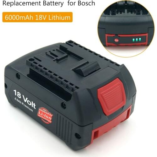 Replacement for Bosch 18V 6000mAh Lithium Power Tools Battery Pack BAT609 BAT618 BAT622 JSH180 CRS180 GDR 18 V-LI Cordless Drill