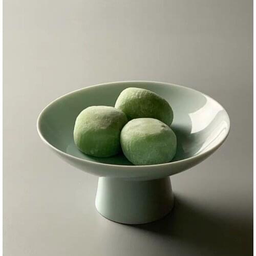 Dishes Assiette Jetable Fruit Plate High-Foot Ceramic Refreshment Buddha Offering Dim Sum New Chinese Afternoon Tea Tray Retro