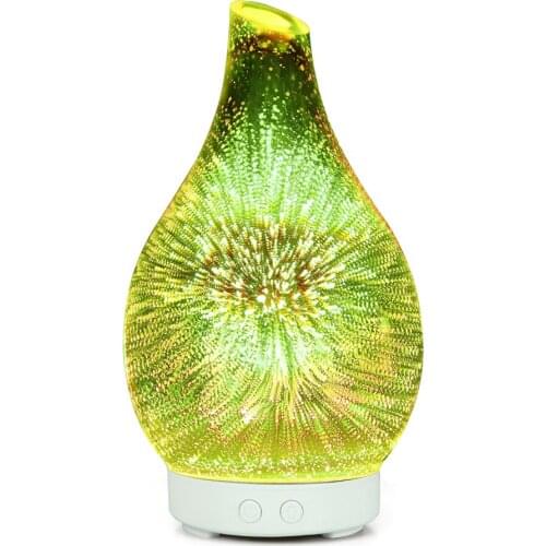 100ml Ultrasonic Humidifier Glass Essential Oil Aroma Diffuser with 7 Colors LED Night Light for Home Office