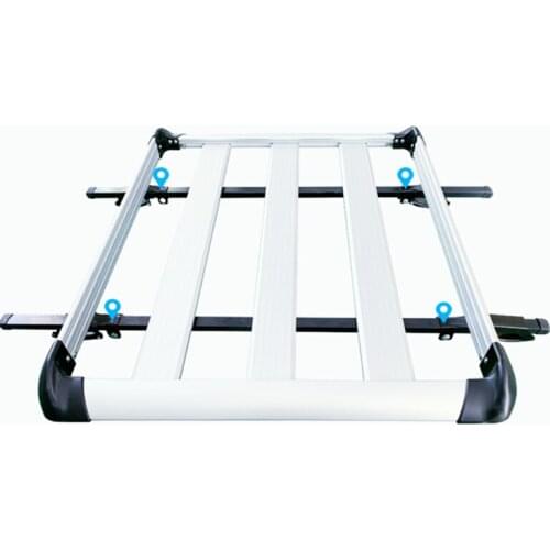 Universal Roof Rack Tails Aluminum Alloy Car Top Carrier Cargo Luggage Basket For SUV -Single Deck 127*90 CM with 3 Plates