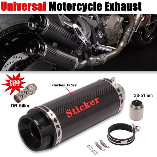 Universal Motorcycle Exhaust Escape Moto Muffler Modified Carbon Fiber Muffler For Ninja 400 Z1000 Z900 DUKE 790 CB500X R1 R25