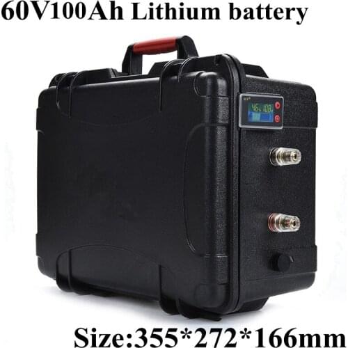 Waterproof 60V 100Ah li-ion Lithium Replace battery Solar System power Electrical Vehicle golf cart + 10A charger