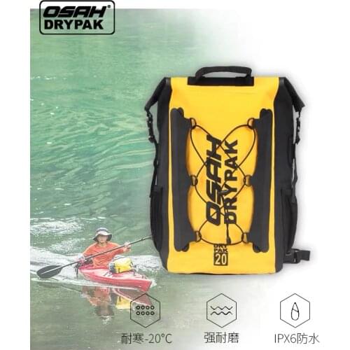 OSAH Waterproof Outdoor 20L 40L Backpack Dry Bag Water Resistant Heavy Duty Roll-Top Closure Cushioned Padded Back Panel Diving