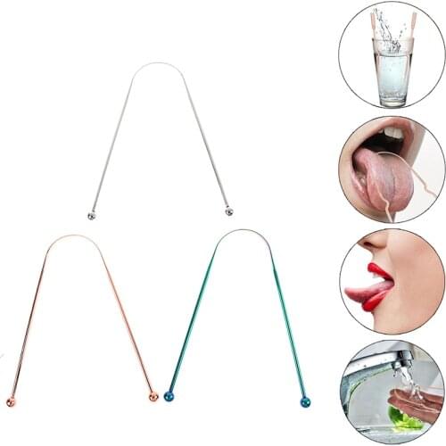 1Pcs Tongue Scraper Cleaner Stainless Steel Fresh Breath Scraper For Men Women Tongue Toothbrush Dental Oral Care Hygiene Tool