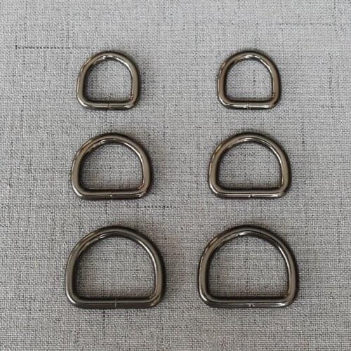 10 Pcs/Pack 15mm 20mm 25mm Webbing Straps Belt Loops Buckle Metal D Ring For Bag Backpack Accessory Hardware Dog Collar Leads