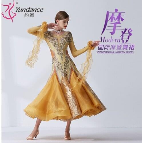2020 new national standard modern dance costumes perform dress ballroom dancing waltz-B19443