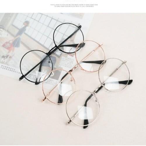 2021 100% new retro round metal frame glasses overseas transparent lens glasses
