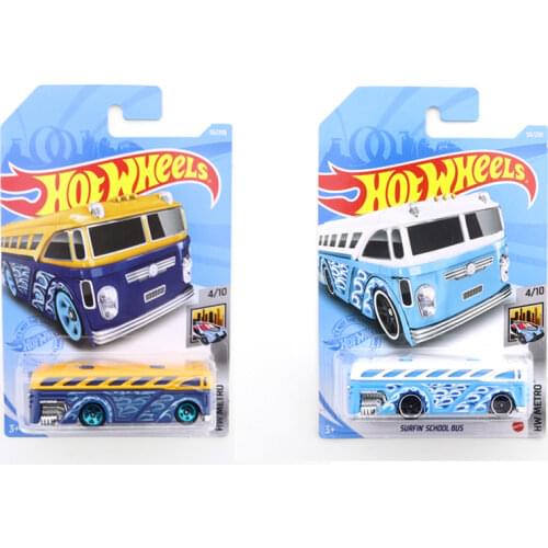 2021-55 SURFIN SCHOOL BUS Original Hot Wheels Mini Alloy Coupe 1/64 Metal Diecast Model Car Kids Toys Gift