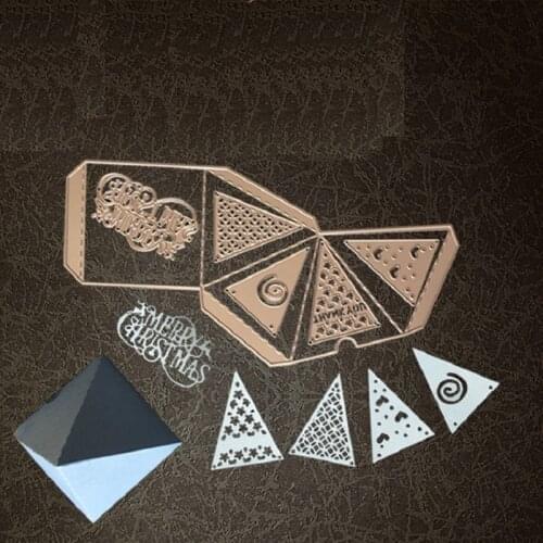Triangle 3D box Metal Cutting Dies Stencils for DIY Scrapbooking/photo album Decorative Embossing DIY Paper Cards
