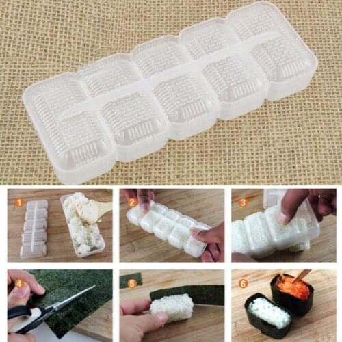 5 Rolls Japanese Roll Sushi Maker Rice Mold Kitchen Tools Sushi Maker Baking Sushi Maker Kit Rice Roll Mold Bento Tool DIY Molds