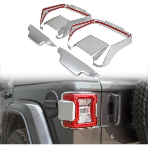 6X Silver Taillight Rear Lamp Panel Frame Trim Strip Fits 2018+ for Jeep Wrangler JL