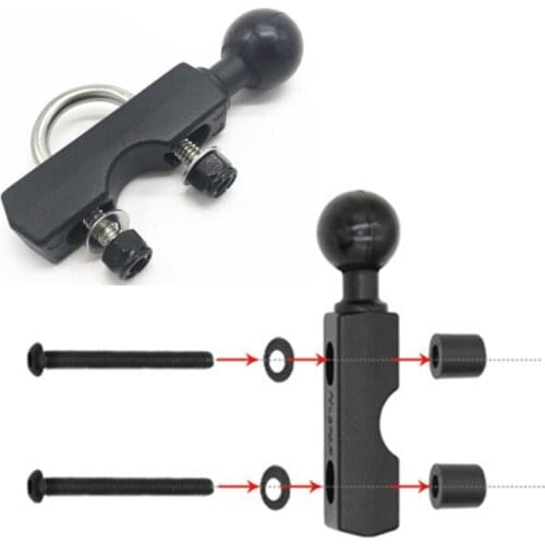 Aluminum Long Plate Type Motorcycle Handlebar and Pump Base Mount Holder with 1 inch Ball Mount for gopro Garmin Holder