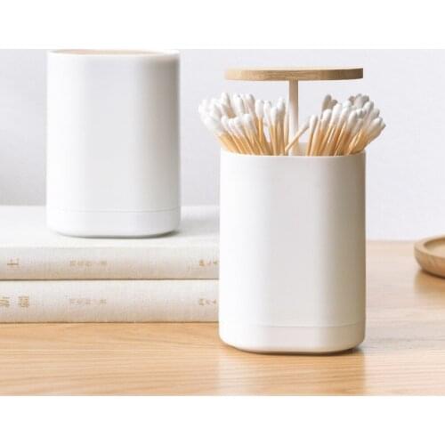 Toothpick Box Cotton Swabs Holder Tooth Pick Automatic Dispenser Press Can Living Room Table Accessories Cotton Bud Container