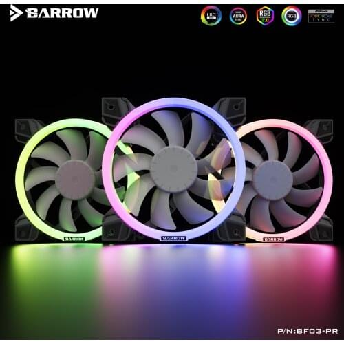 Barrow LRC2.0 5v Aurora RGB water-cooled air-cooled adjustable ring light effect hydraulic bearing PWM cold exhaust fan BF03-PR