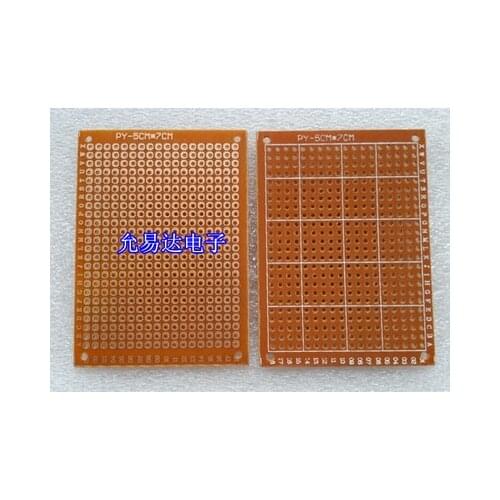 98-25 free shipping 10pcs 5x7cm Prototype Paper PCB Universal Circuit Board