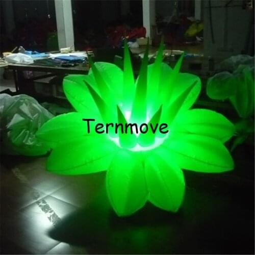 Free air shipping 3m dia inflatable flower, stage decoration inflatable flower with colorful led light, wedding decorate flowers