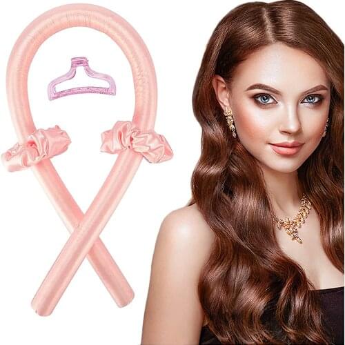 Heatless Curling Rod Headband No Heat Sleeping Curls Silk Ribbon Hair Rollers Soft Wave Former Hair Curlers DIY Hair Styling Kit