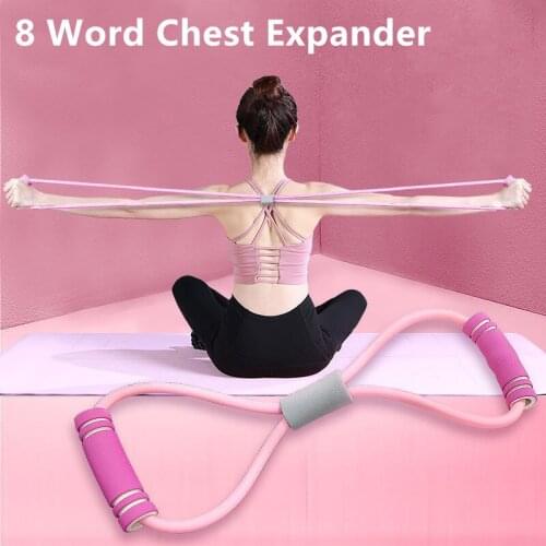 Chest Developer Yoga Gum Fitness Resistance 8 Word Chest Expander Pull Rope Workout Muscle Exerciser Elastic Bands For Sports