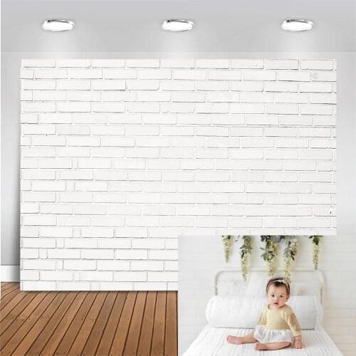 Mocsicka White Brick Wall Backdrop for Photo Studio Newborn Photography Background Child Birthday Wedding Backdrops Photocall