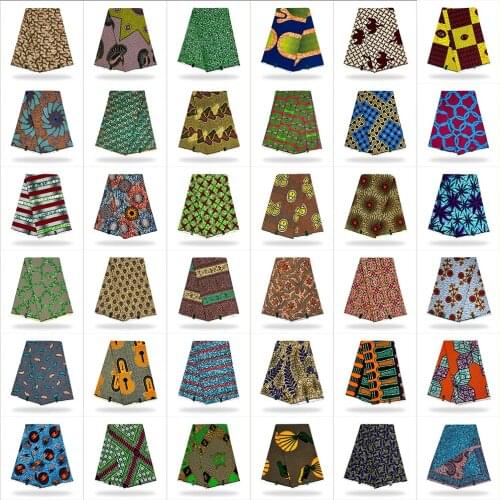 Hot Sale 2021 New African Wax 6 Yards Multi-Style Nigerian Ankara Batik Prints Fabric High Quality Holland Cloth 250207D1