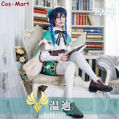 Game Genshin Impact Venti Cosplay Costume Fashion Jacquard Battle Uniform Unisex Activity Party Role Play Clothing XS-XXL