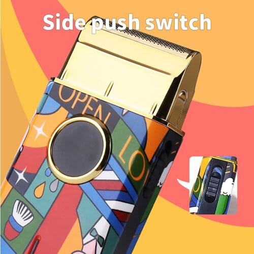 Kemei-RS7098 USB Portable Charging Lightness Electric Clippers Youth Edition Retro Graffiti Waterless Electric Shaving Razor