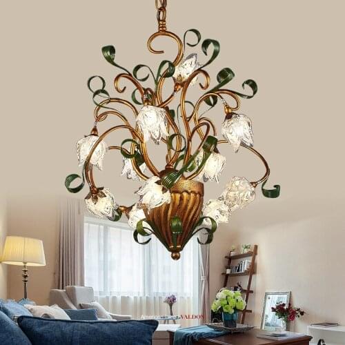 American country style restaurant chandelier iron bedroom modern minimalist chandelier and creative personality study chandelie