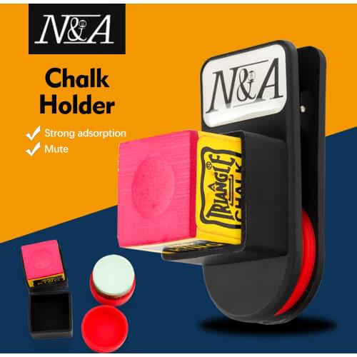 NA Magnetic Pool Cue Snooker Chalk Holder Rubber Silent Durable Carrying Holder Square/Round Easy Convenient Billiard Accessory
