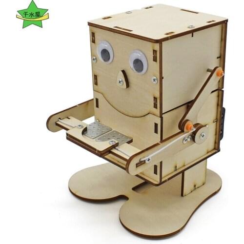 Coin-eating robot children diy handmade science experiment kit science and technology small production