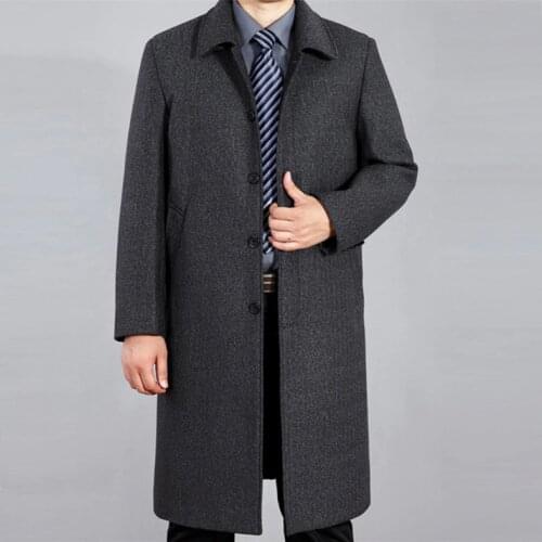 2017new arrival Winter men ultra long casual loose turn-down collar woolen outerwear trench hihg qualtiy plus size MLXL2XL3XL4XL