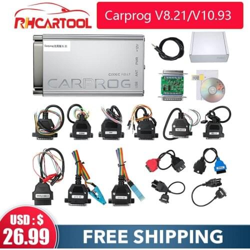 OBD2 Car V8.21 V10.93 Carprog Full Adapter Car Prog 8.21 with keygen Online Programmer For Radio/Dash/IMMO/ECU Auto Repair Tool