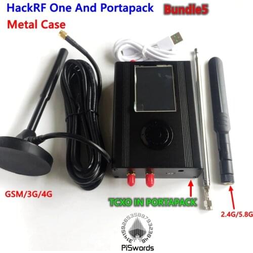 HackRF One usb platform reception of Software Defined Radio 1MHz to 6GHz with portapck havoc demo board kit dongle receiver