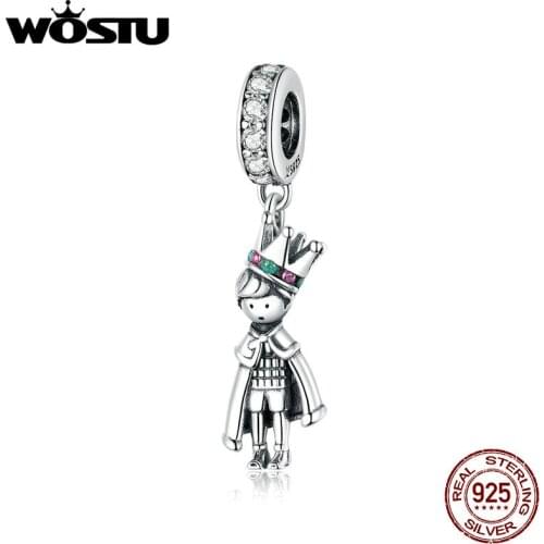 Wostu 2020 Prince of the Sea Pendant Oxidized Charms for Original Bracelet or Necklace 925 Sterling Silver beads Bijoux SCC1584