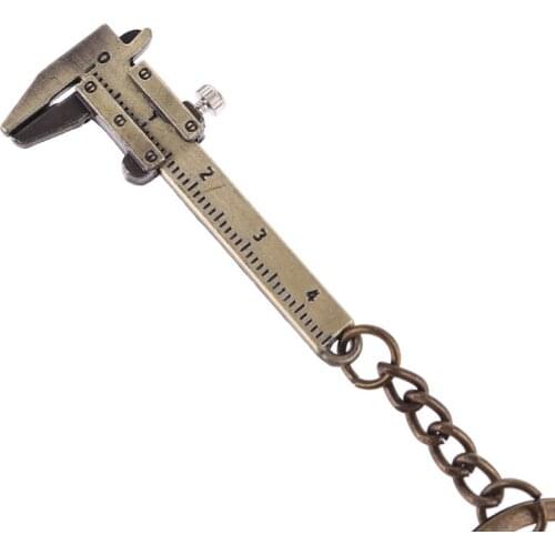 Portable Mini Vernier Caliper Key Ring Alloy Calipers Gauge Slide Ruler Keychain 964E