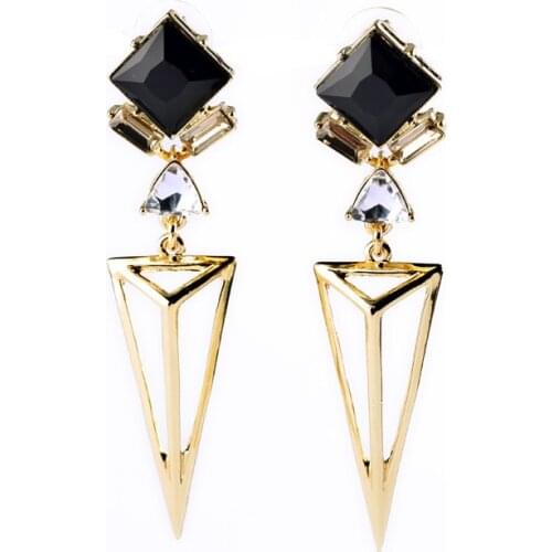 Fashion Designer Jewelry Art Deco Syle Geometric Gold Campbell Earrings Simple and Glamorous Edgy Statement Earrings for Party