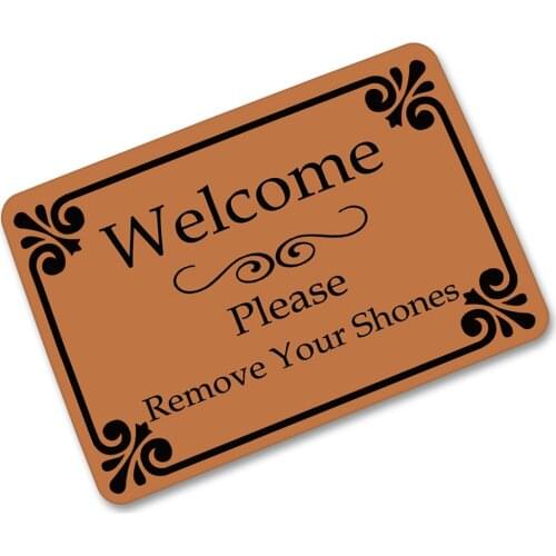 Zeegle Rubber Rugs Doormat Non-slip Floor Funny Please Take Off Your Shoes Doormat Thin Welcome Floor Mat And Foot Rug