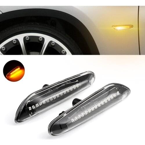 2x LED Smoke Side Marker Indicator Light For BMW E82 E88 E60 E61 E90 E91 E93 E92 Dynamic Amber Turn Signal Light Sequential 2021